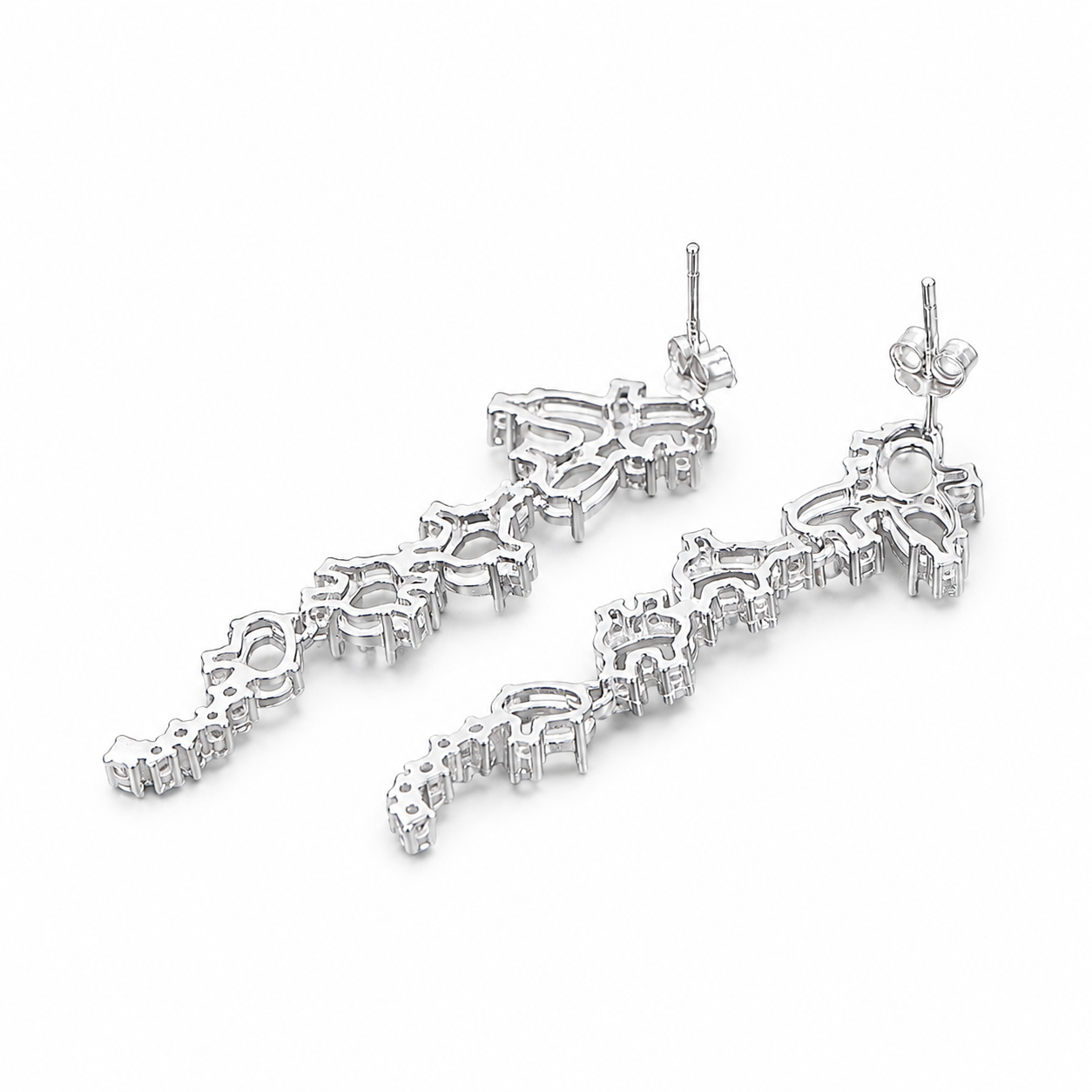 4×6mm Oval Luxury Dangle Earring Setting in S925 Sterling Silver