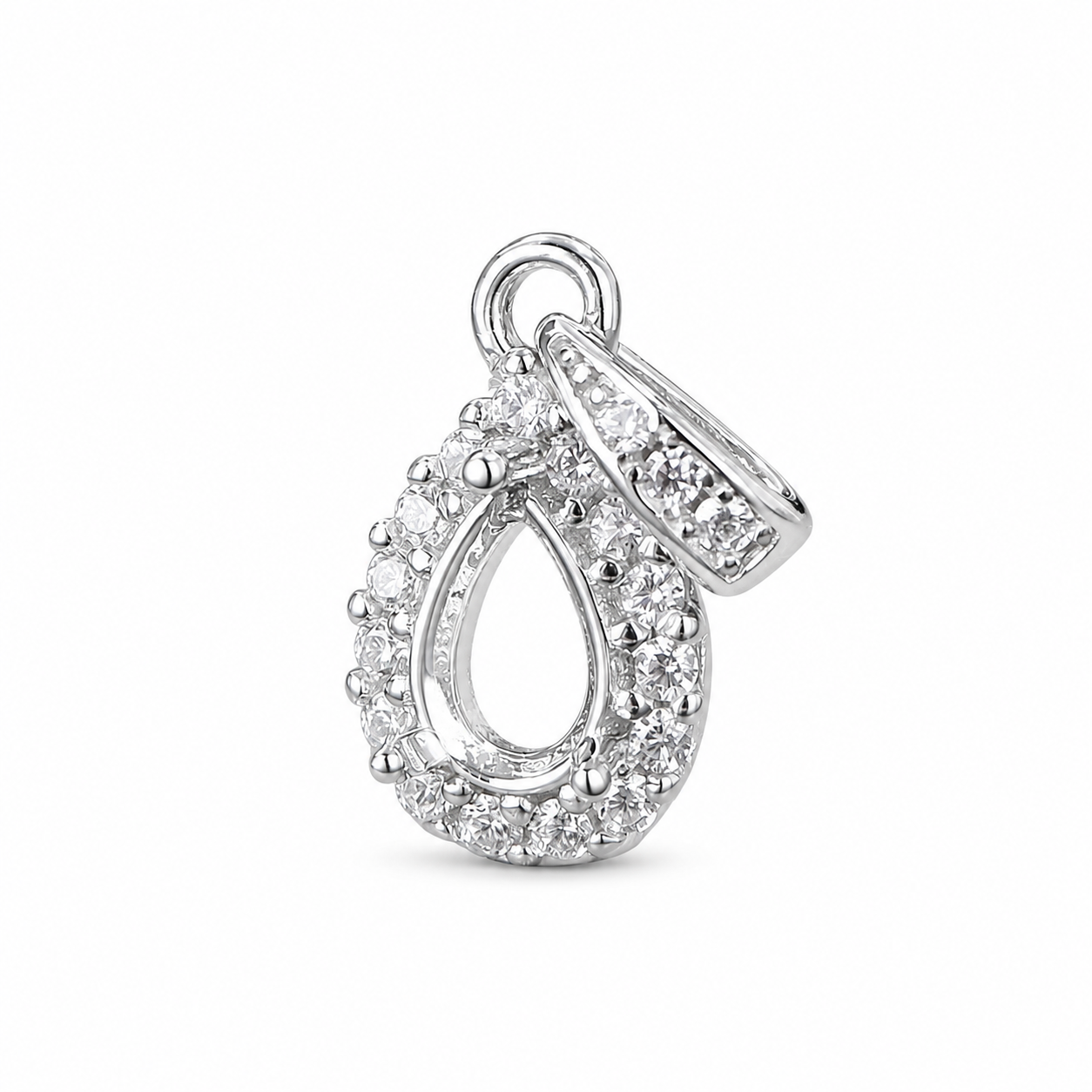 4×6mm Pear Pendant Setting in S925 Sterling Silver for DIY Jewelry Making