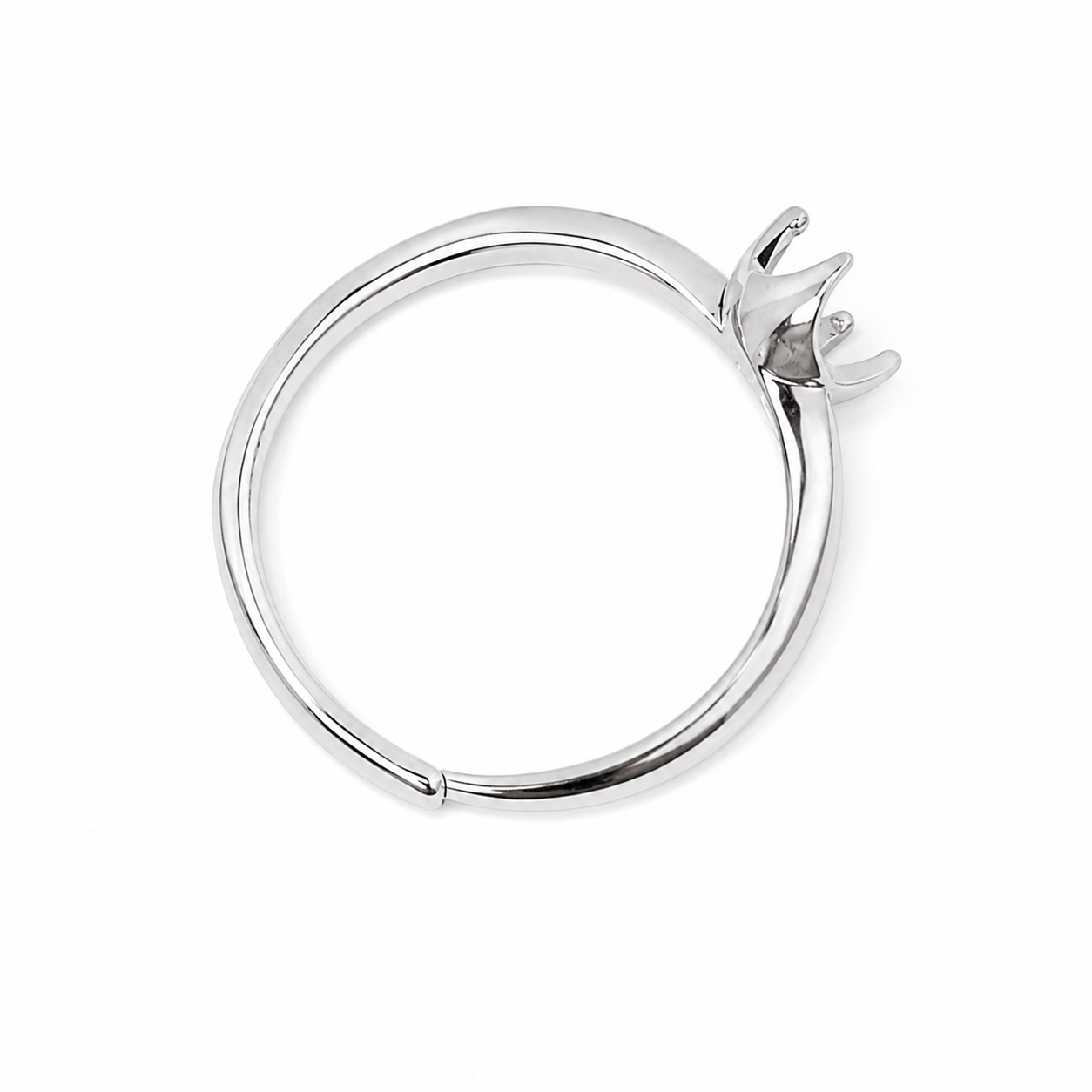 5mm Round Ring Setting S925 Sterling Silver Moissanite Style for DIY Jewelry Making