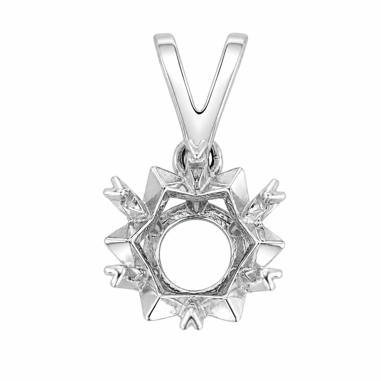5mm-12mm Snowflake Pendant Setting S925 Sterling Silver