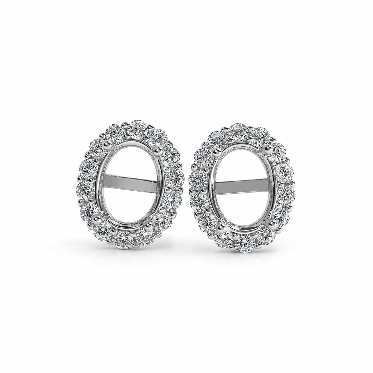 6×8mm Oval Stud Earring Setting S925 Sterling Silver
