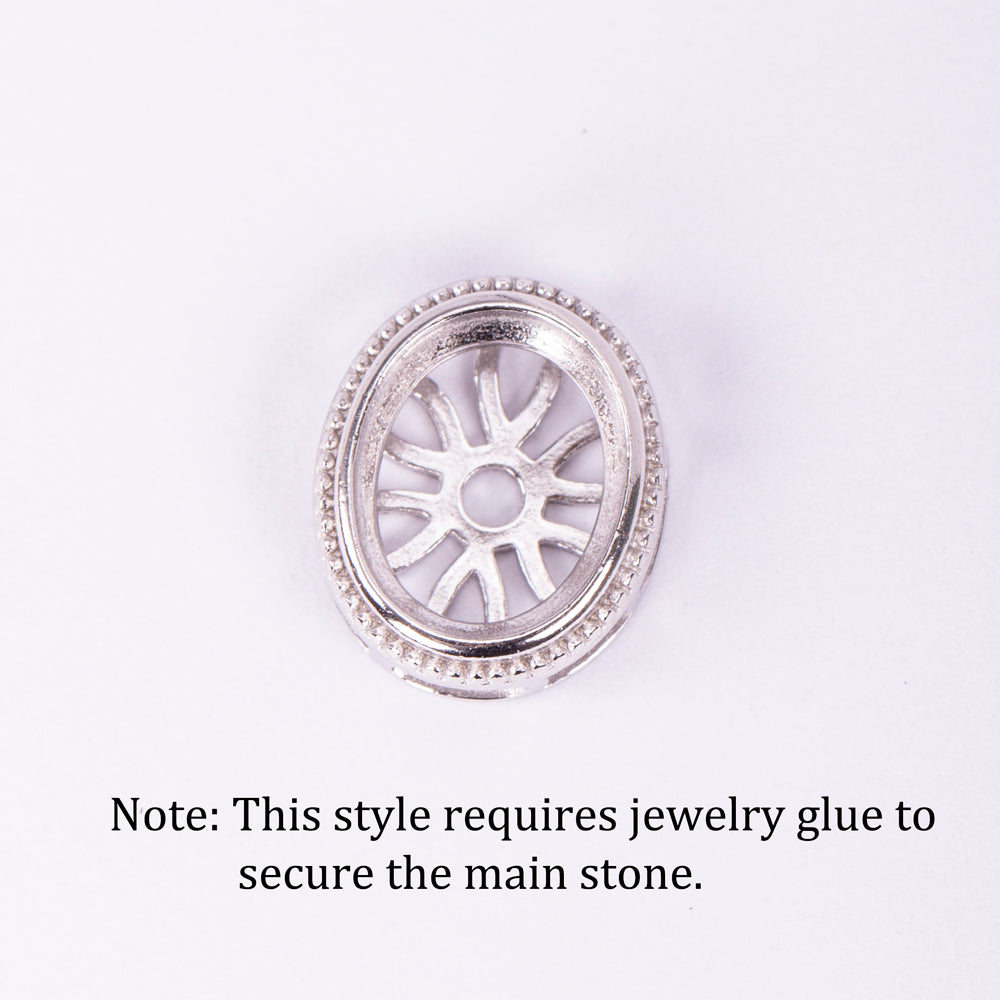1pc 8*10mm Pendant Setting, S925 Sterling Silver Material, Exquisite Bezel Style Pendant Base, Suitable for Handmade Jewelry Crafting
