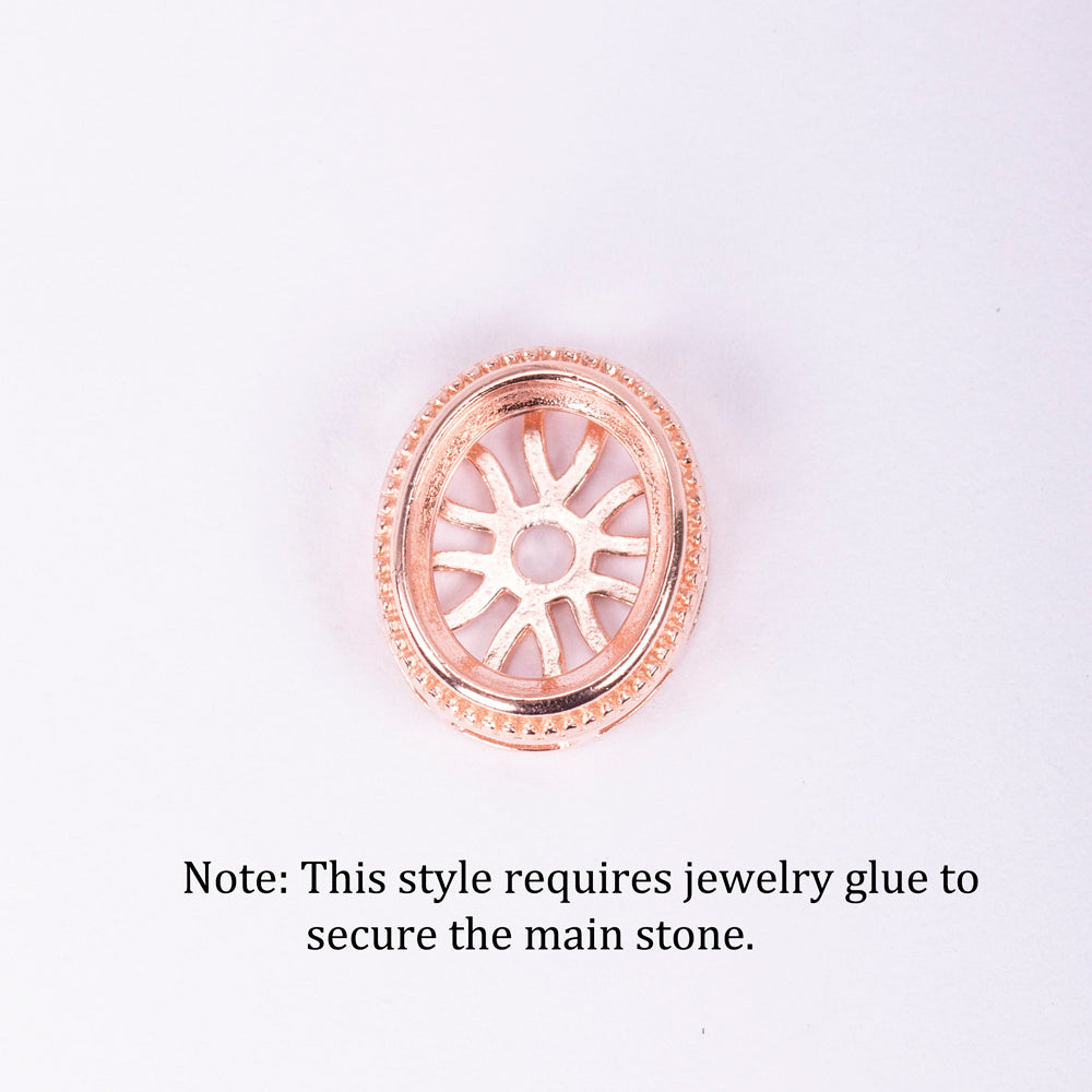 1pc 8*10mm Pendant Setting, S925 Sterling Silver Material, Exquisite Bezel Style Pendant Base, Suitable for Handmade Jewelry Crafting