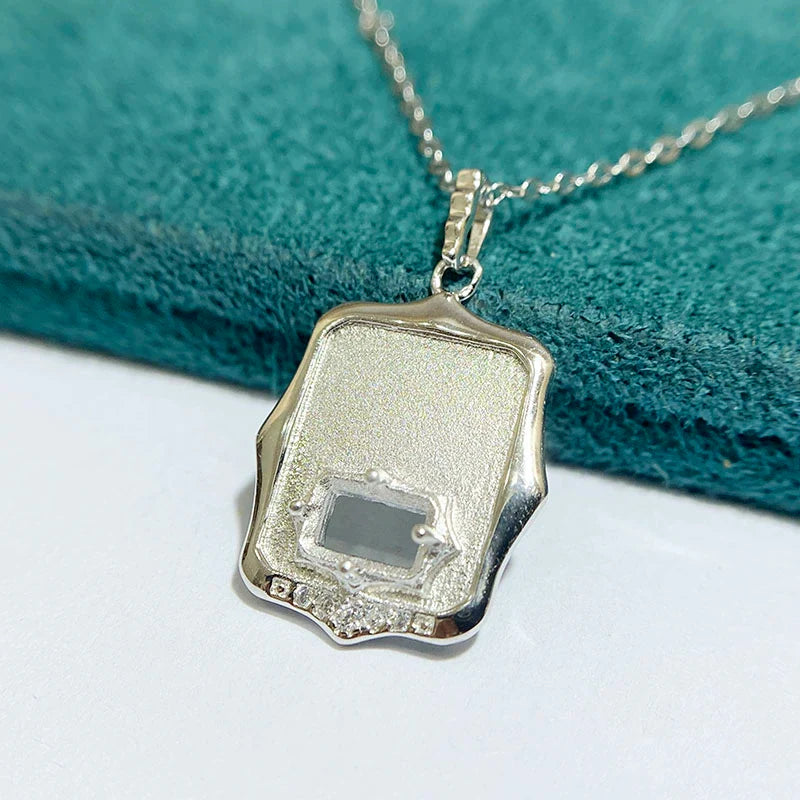 Rectangle 4×6 mm S925 Sterling Silver Pendant Setting, Unset, For Women