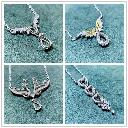 S925 Sterling Silver Pear 5×7 mm, 7 mm Jewelry Setting for DIY Jewelry Making