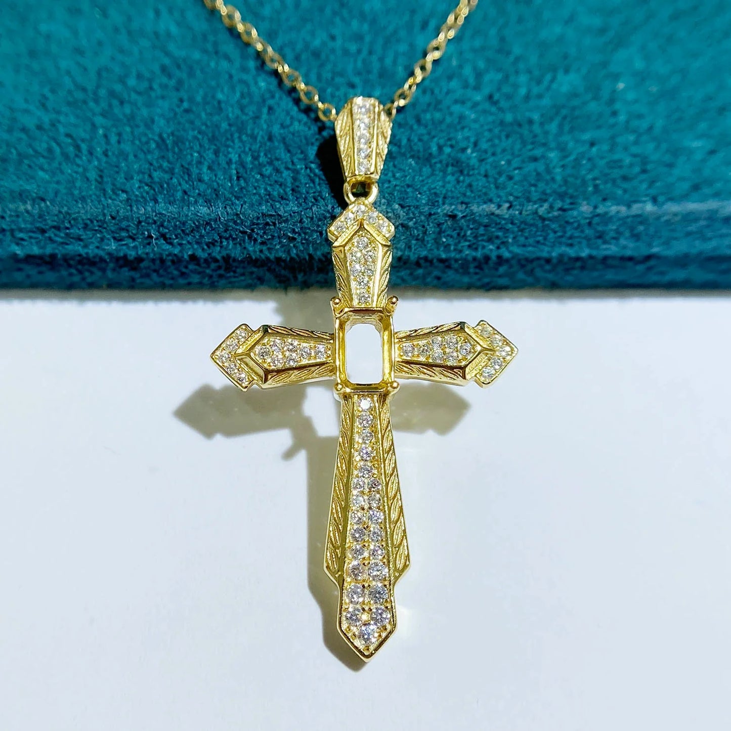 Rectangle 4×6 mm S925 Sterling Silver Pendant Setting, Unset, For Women