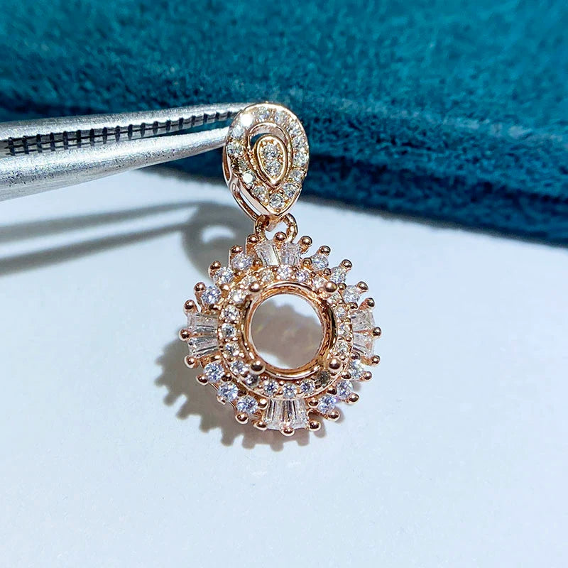 Round 6 mm / 8 mm / 10 mm S925 Sterling Silver Ring Setting, Unset Mount, For Women