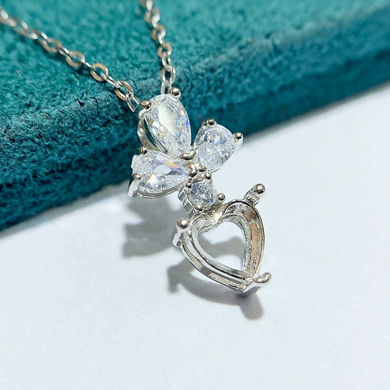 Heart 6×6 mm S925 Sterling Silver Pendant Setting, Unset