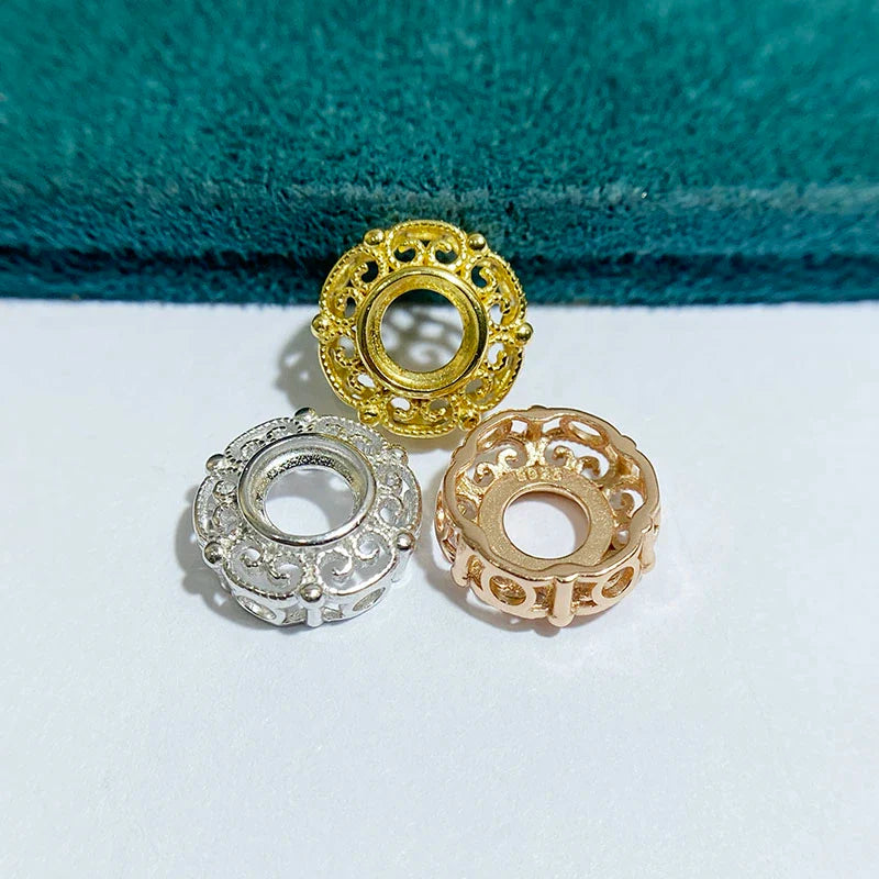 Round 6×6 mm S925 Sterling Silver Pendant Setting, Unset, For Women