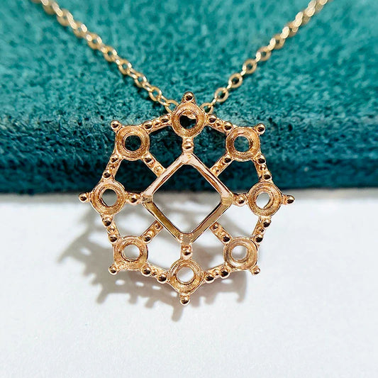 S925 Sterling Silver Round, Square 6×6 mm, 3 mm Pendant Setting for DIY Jewelry Making