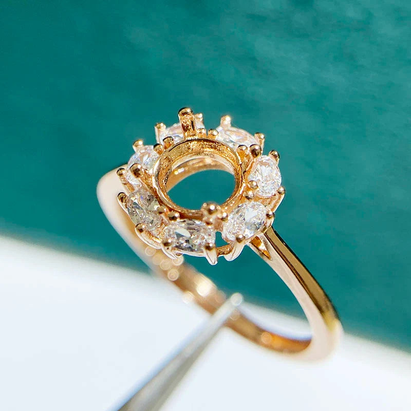 Round 6 mm S925 Sterling Silver Earring Settings, Unset Mount, For Women