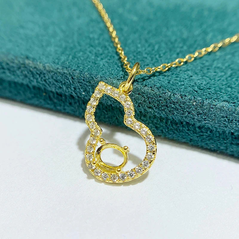 Oval 4×5 mm S925 Sterling Silver Pendant Setting, Unset Mount, For Women