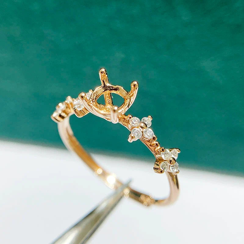 5×5 mm S925 Sterling Silver Ring Setting, Adjustable, Unset