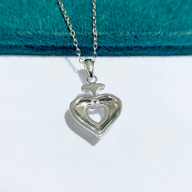 Heart 6×6 mm S925 Sterling Silver Pendant Setting, Unset, Vintage Style, Niche Design