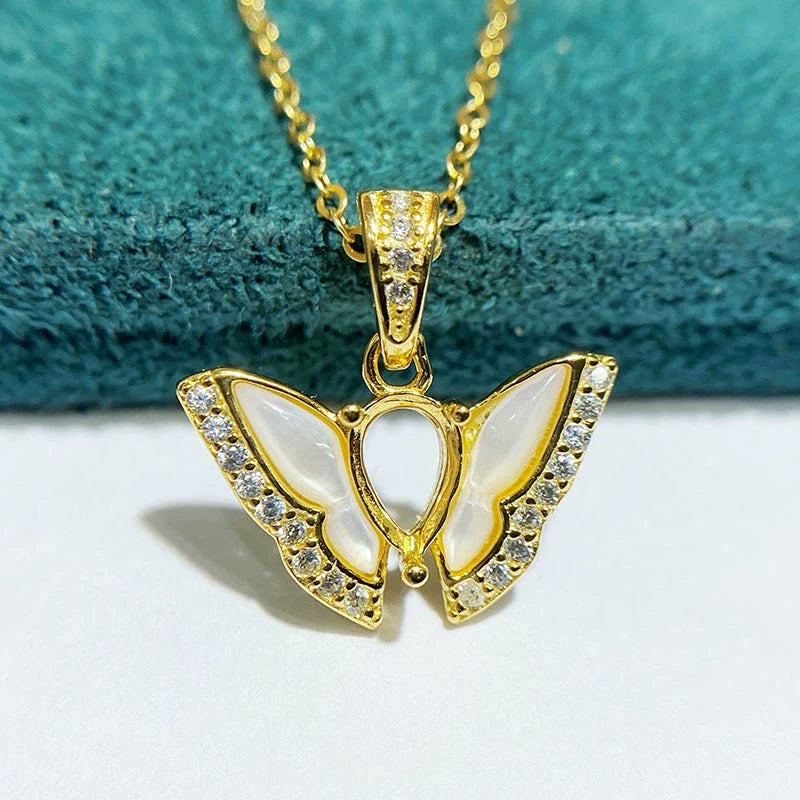 Pear 4×6 mm S925 Sterling Silver Pendant Setting, Unset, For Women, Fashion Style