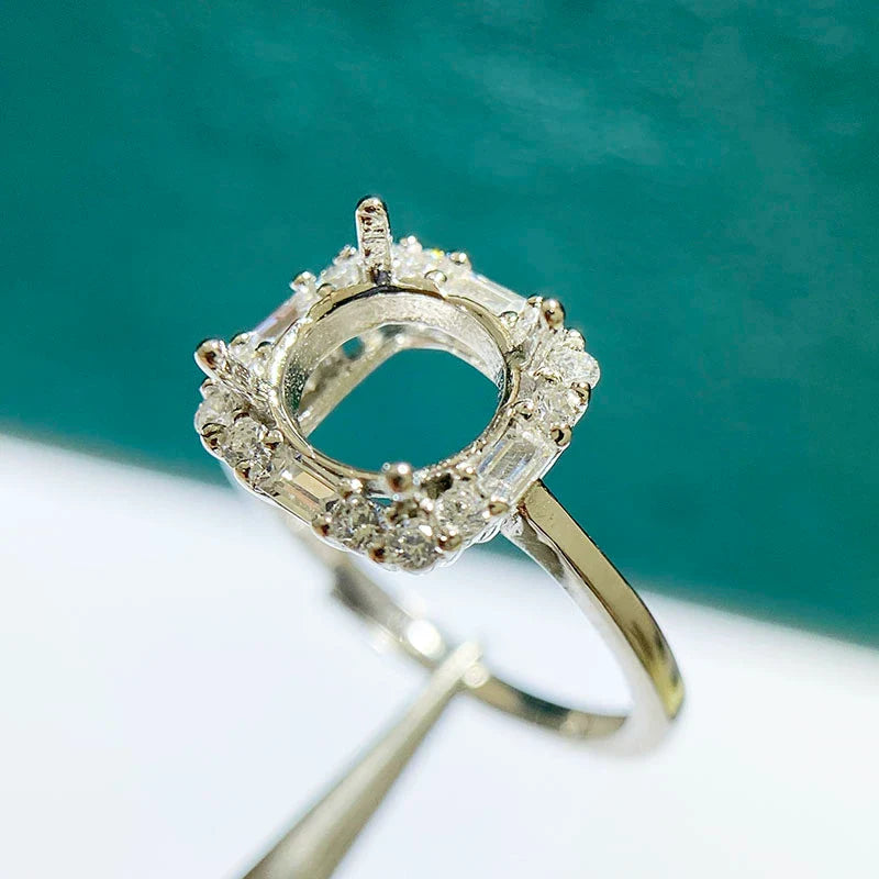 Round 5 mm / 6 mm / 8 mm S925 Sterling Silver Ring Setting, Unset Mount, For Women