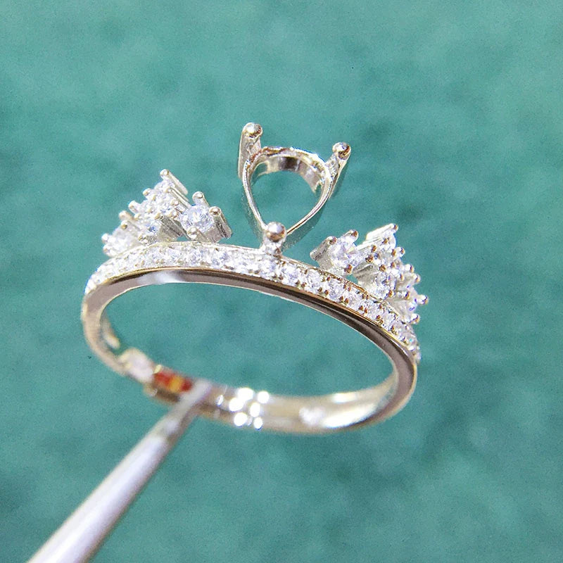 5×7 mm / 6×8 mm / 10×14 mm Ring Mount, S925 Sterling Silver, New Design, Unset, for Women