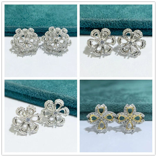 S925 Sterling Silver Pear 3×4 mm Earring Setting for DIY Jewelry Making