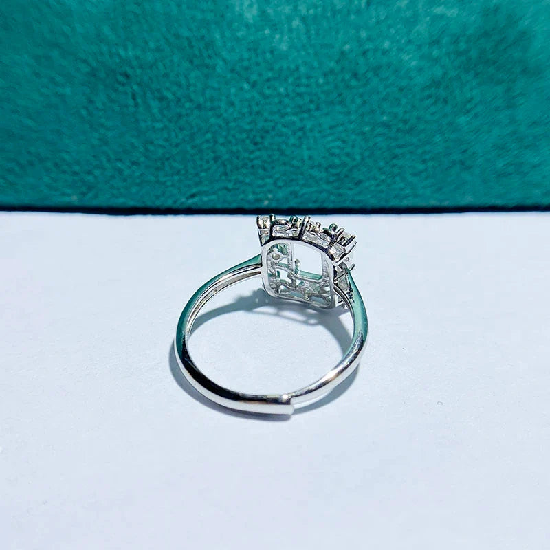 Rectangle 5×7 mm S925 Sterling Silver Ring Setting, Unset, For Women, Vintage Style