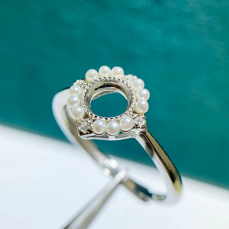 S925 Sterling Silver, 18K Gold Plated Ring Setting, Unset, For Women