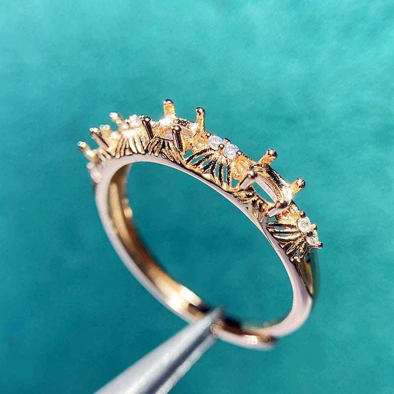 Oval 3×4 mm S925 Sterling Silver Ring Setting, Unset, For Women, Minimalist Style