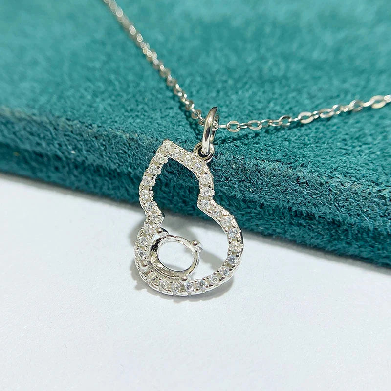 Oval 4×5 mm S925 Sterling Silver Pendant Setting, Unset Mount, For Women