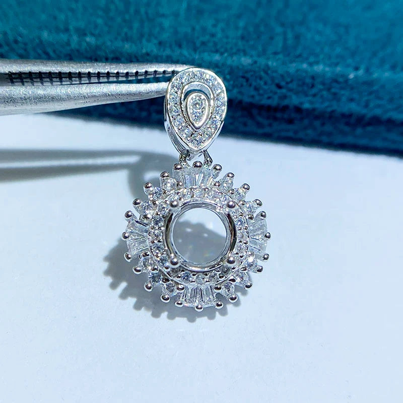 Round 6 mm / 8 mm / 10 mm S925 Sterling Silver Ring Setting, Unset Mount, For Women