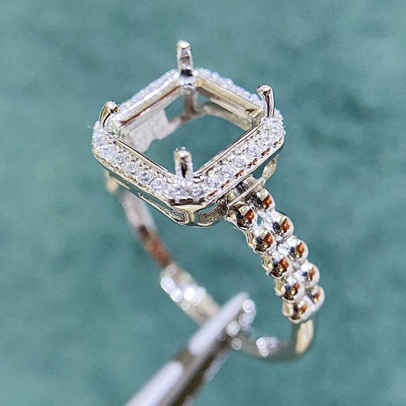 S925 Sterling Silver, 18K Gold Plated Ring Setting, Adjustable, Unset, For Women