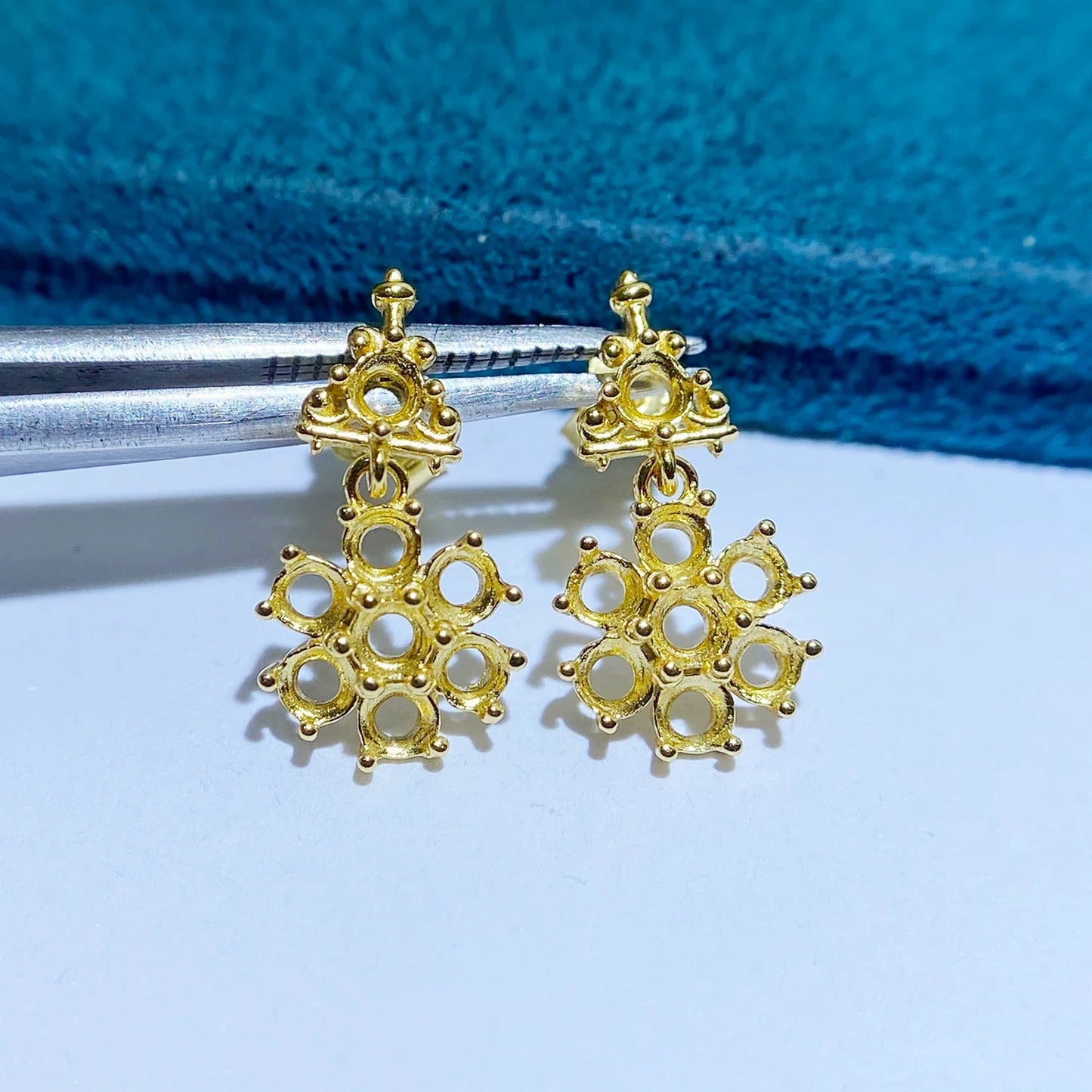 3×3 mm S925 Sterling Silver Earring Setting, Unset, For Women, Fashion Style