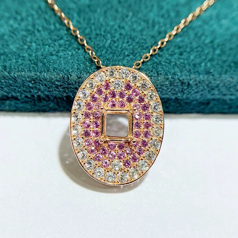 Square 5×5 mm S925 Sterling Silver Pendant Setting, Unset