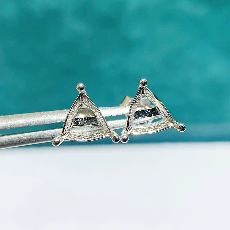 S925 Sterling Silver Earring Setting, Unset