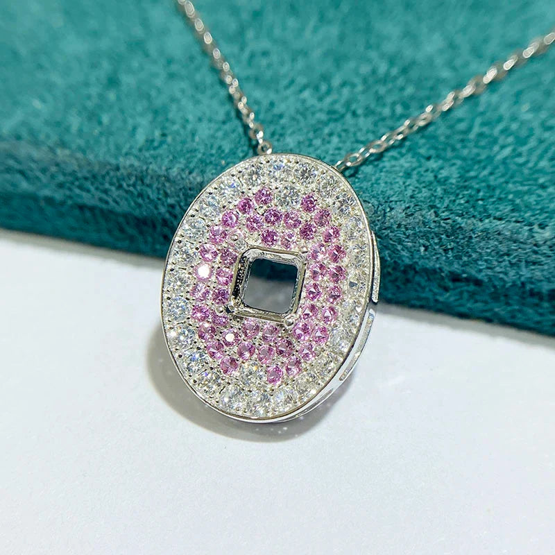 Square 5×5 mm S925 Sterling Silver Pendant Setting, Unset