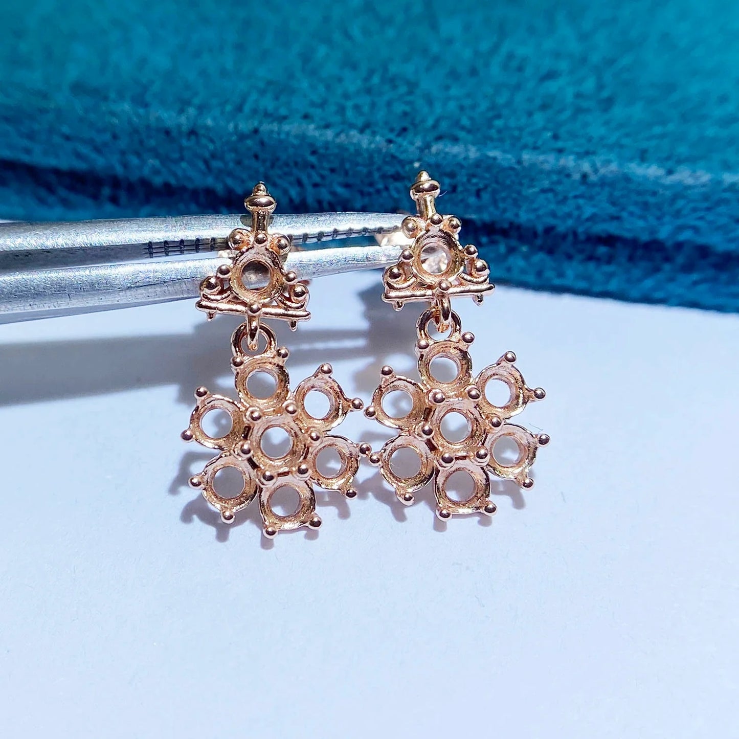 3×3 mm S925 Sterling Silver Earring Setting, Unset, For Women, Fashion Style