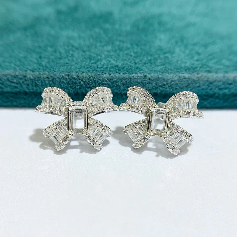 4×6 mm S925 Sterling Silver Earring Setting, Unset