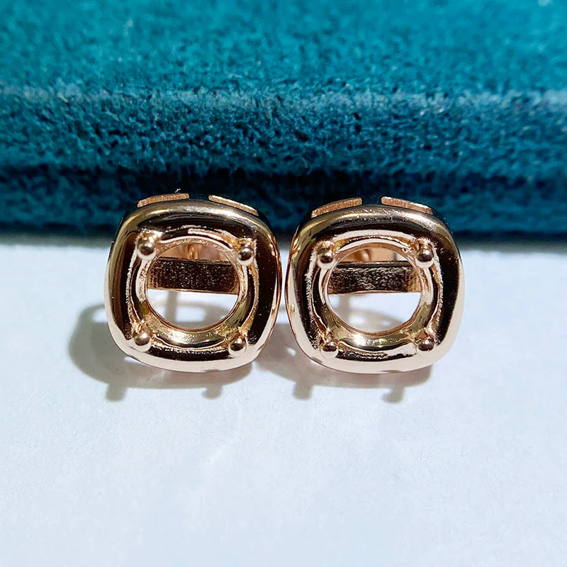 Round 6×6 mm S925 Sterling Silver Ring Setting, Unset Mount, For Women