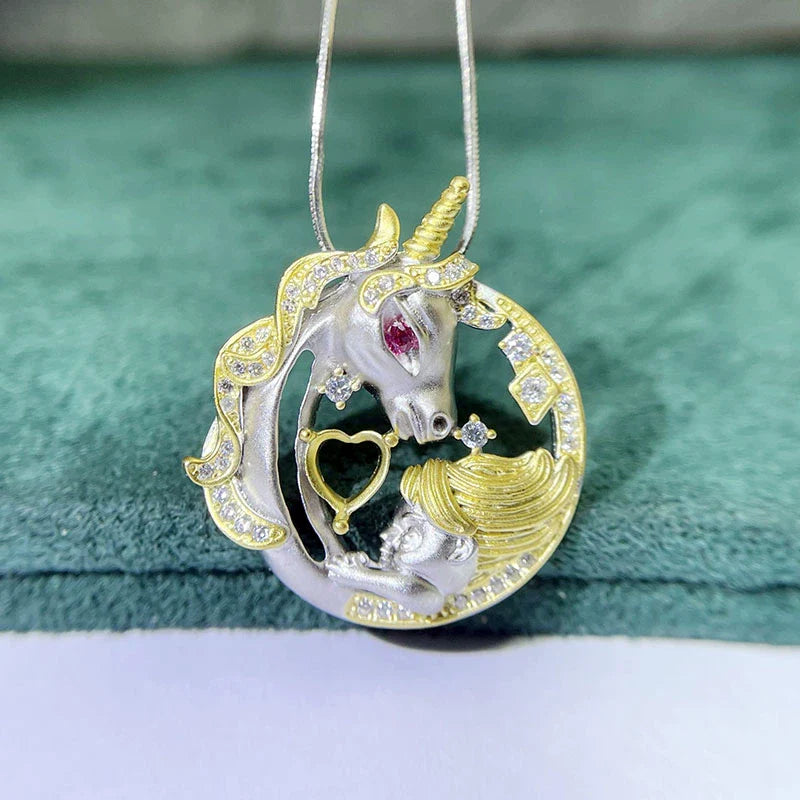 Heart 5×5 mm S925 Sterling Silver Pendant Setting, Unset, For Women, Fashion Style