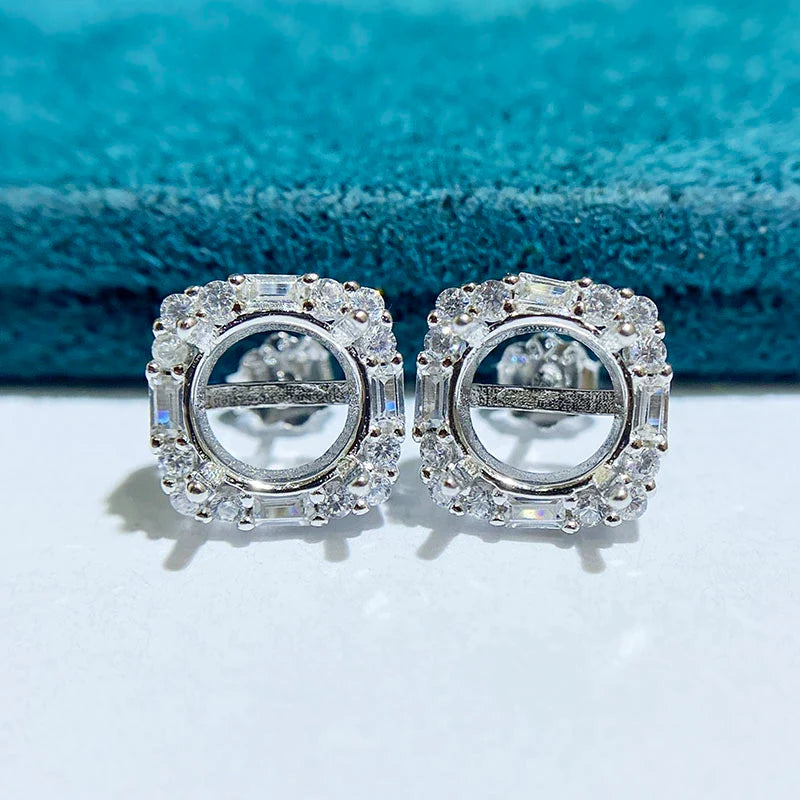 Round 5 mm / 6 mm / 8 mm S925 Sterling Silver Ring Setting, Unset Mount, For Women