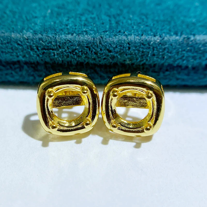 Round 6×6 mm S925 Sterling Silver Ring Setting, Unset Mount, For Women