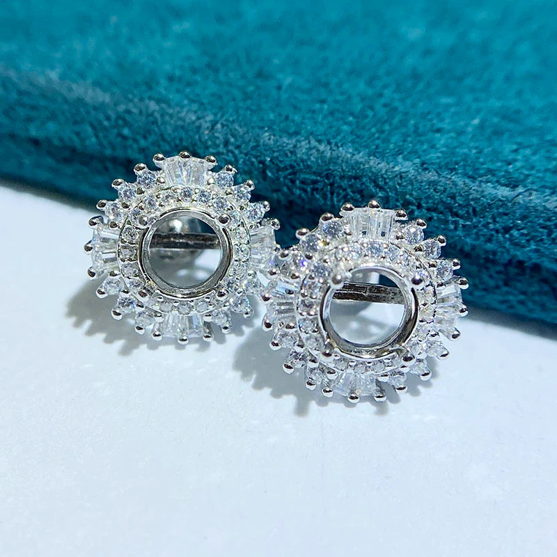 Round 6 mm / 8 mm / 10 mm S925 Sterling Silver Ring Setting, Unset Mount, For Women