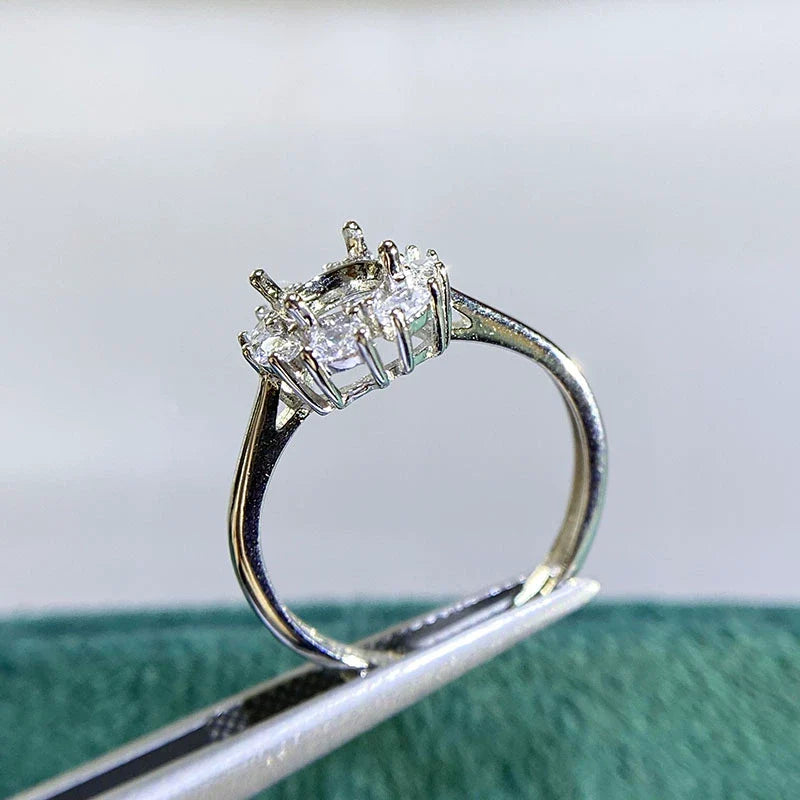 Round 6 mm S925 Sterling Silver Earring Settings, Unset Mount, For Women