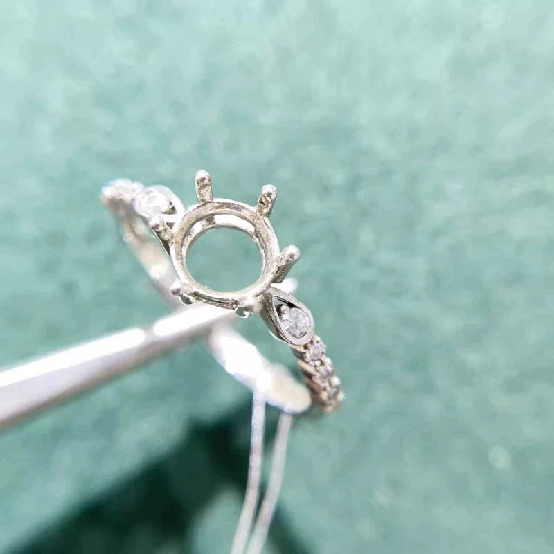 S925 Sterling Silver Ring Setting, Adjustable, Unset, For Women