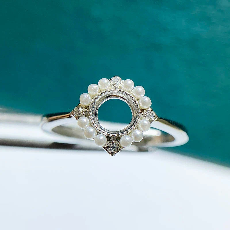 S925 Sterling Silver, 18K Gold Plated Ring Setting, Unset, For Women