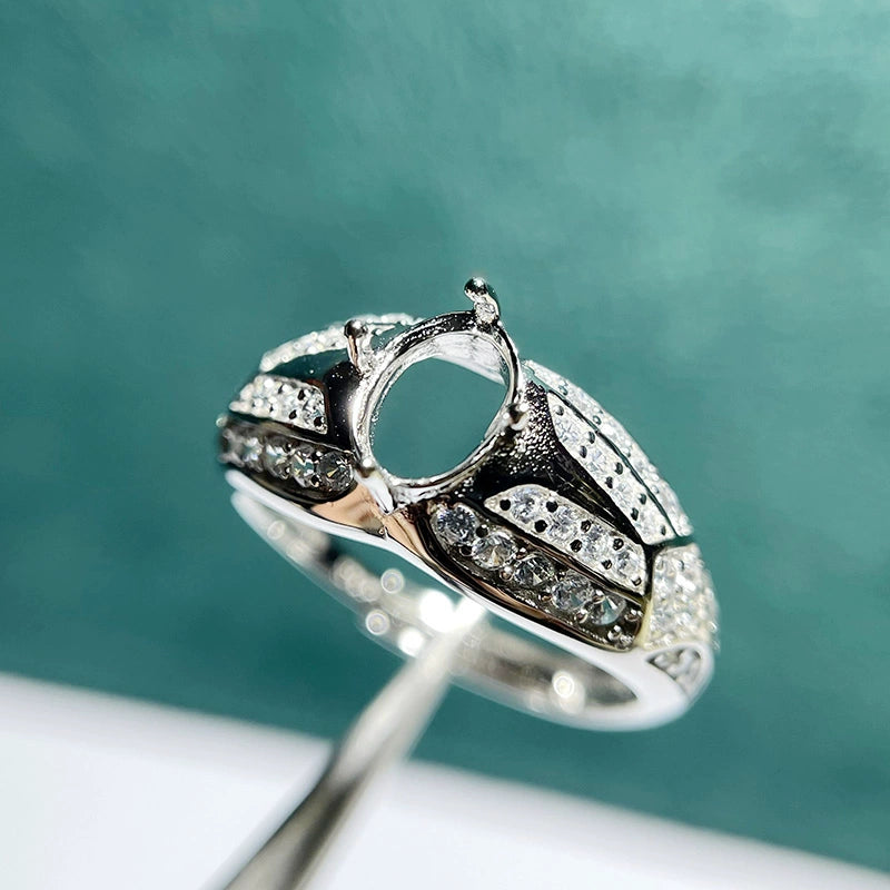 5×7mm Oval S925 Silver Adjustable Bezel Ring Setting for Gemstone Mounting