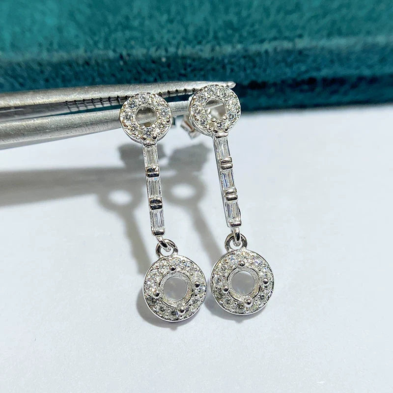 S925 Sterling Silver Earring Setting, Unset, For Women, Fashion Style