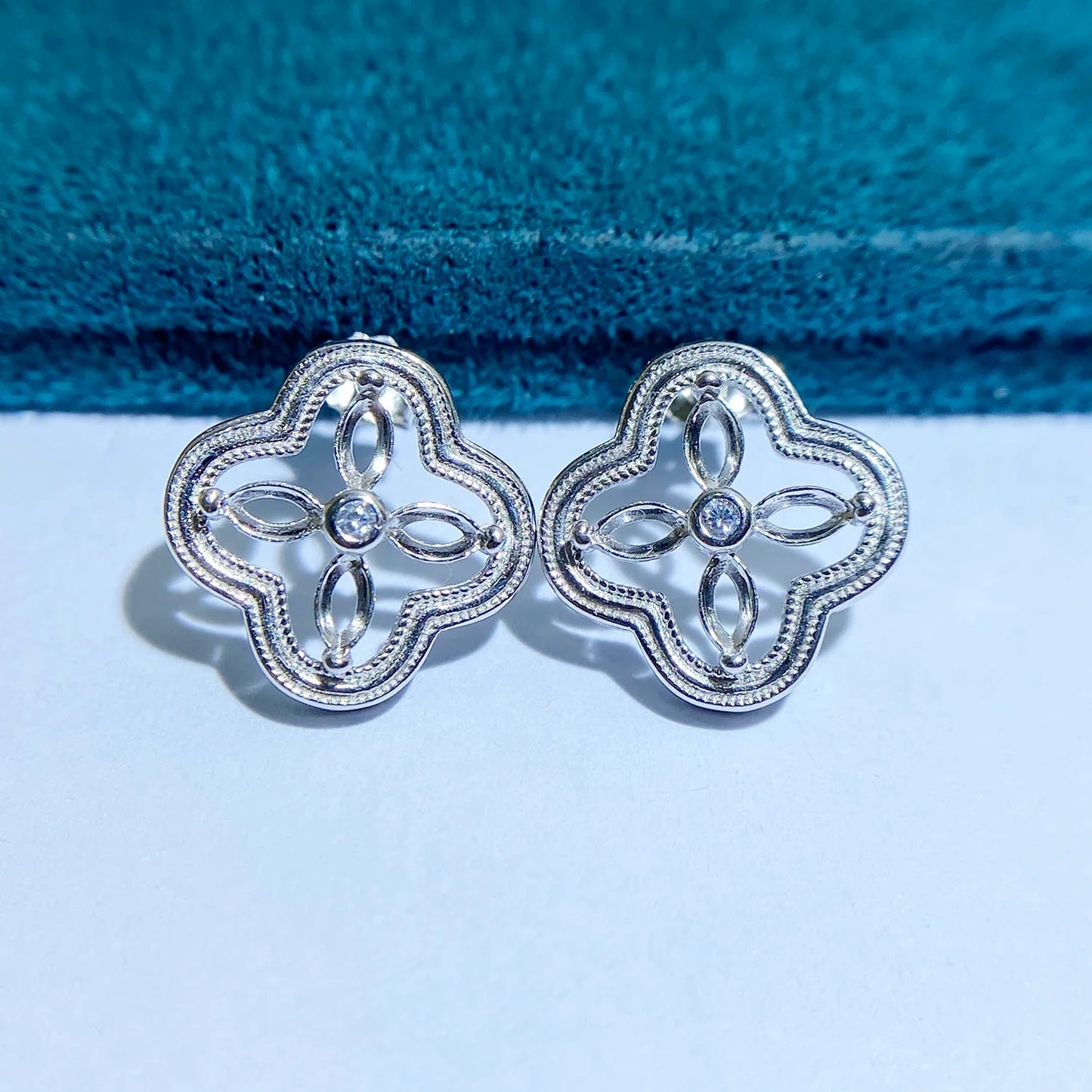 Marquise 2×4 mm / 3×6 mm S925 Sterling Silver Earring Setting, Unset