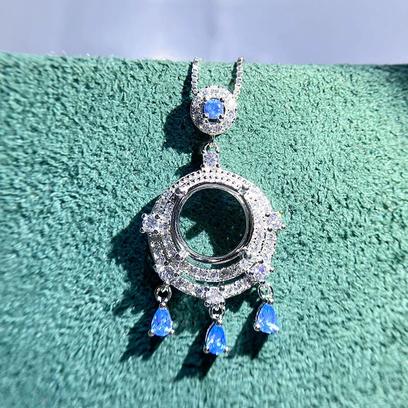 S925 Sterling Silver, 18K Gold Plated Pendant Setting, Unset, For Women