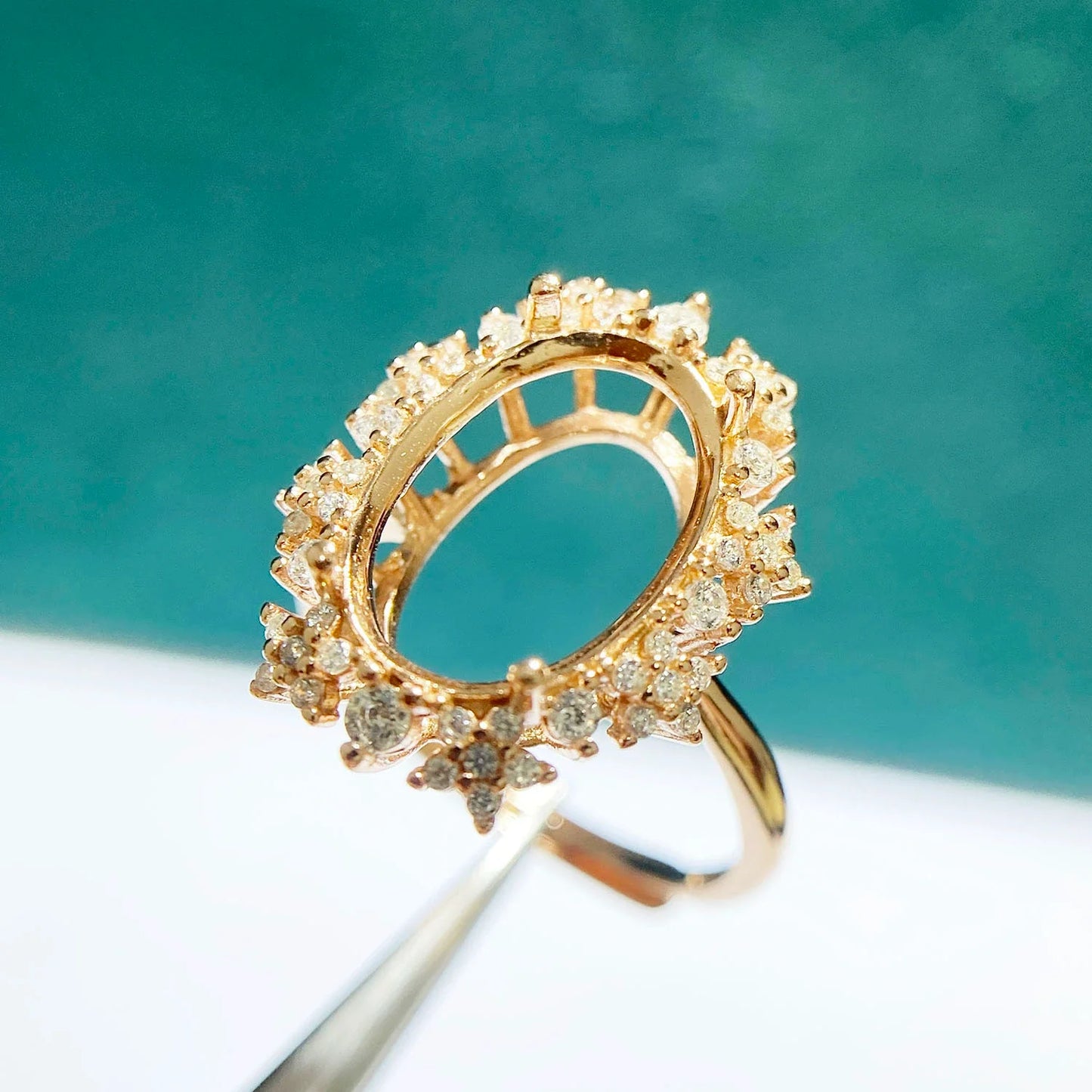 Oval 10×14 mm S925 Sterling Silver Ring Setting, Adjustable, Unset, For Women, Vintage Style