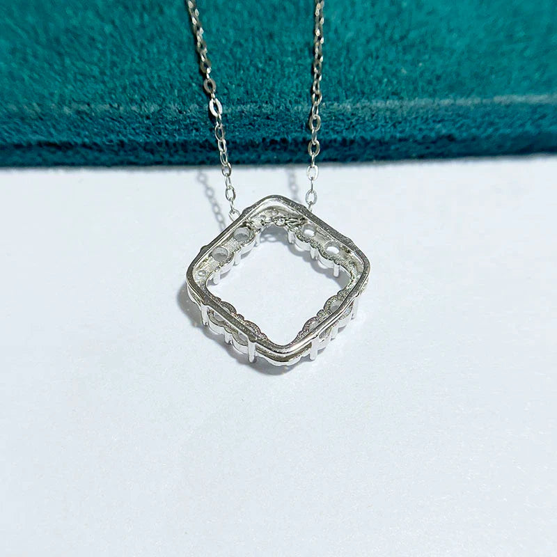 3×3 mm S925 Sterling Silver Pendant Setting, Unset, For Women