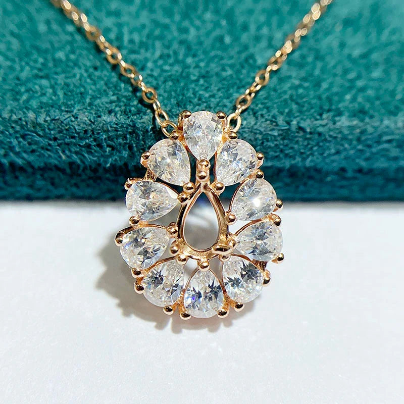 Pear 4×6 mm S925 Sterling Silver Pendant Setting, Unset, For Women, Fashion Style