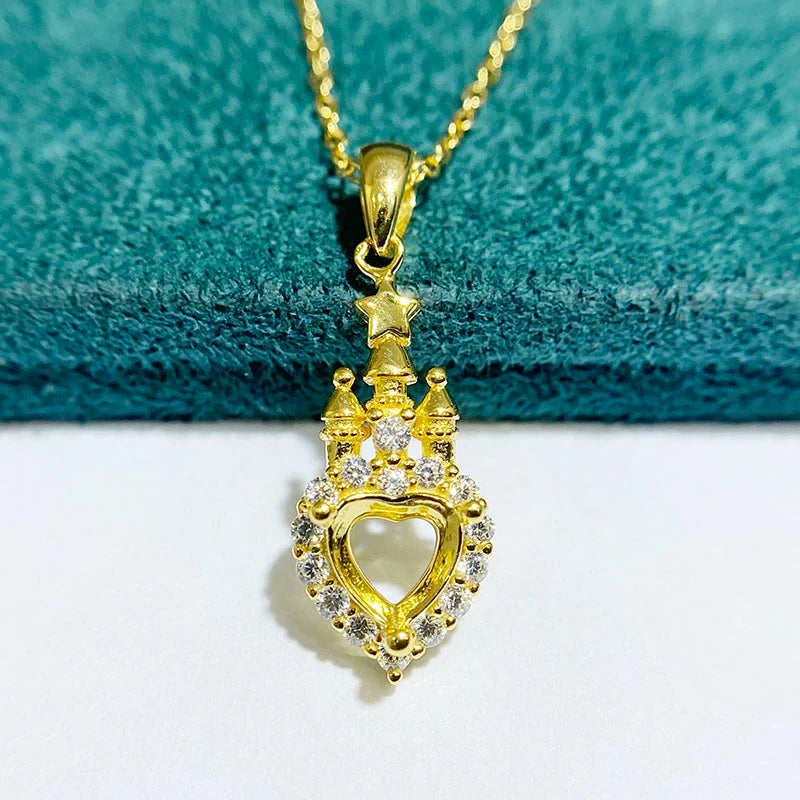 Heart 6×6 mm S925 Sterling Silver Pendant Setting, Unset